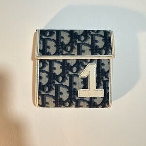 Dior Navy and Cream Monogram Wallet